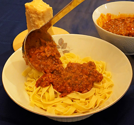 Bolognese Sauce with Fresh Pasta