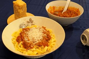 Bolognese Sauce Ready with Parmigiano