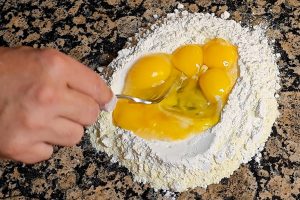 Flour Well with Eggs